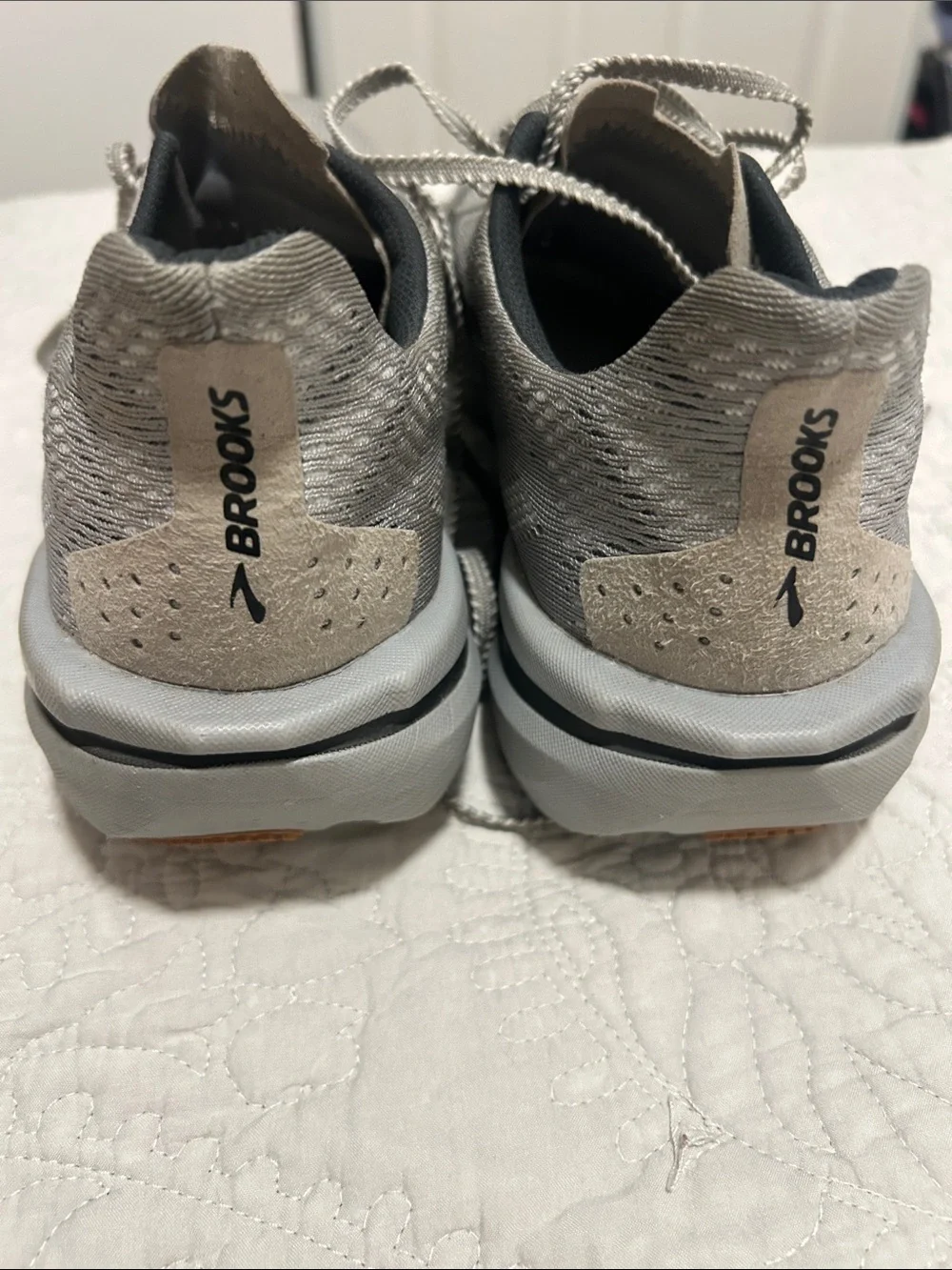 Brooks Men's Athletic Running Shoes - Light Gray with Black Accents